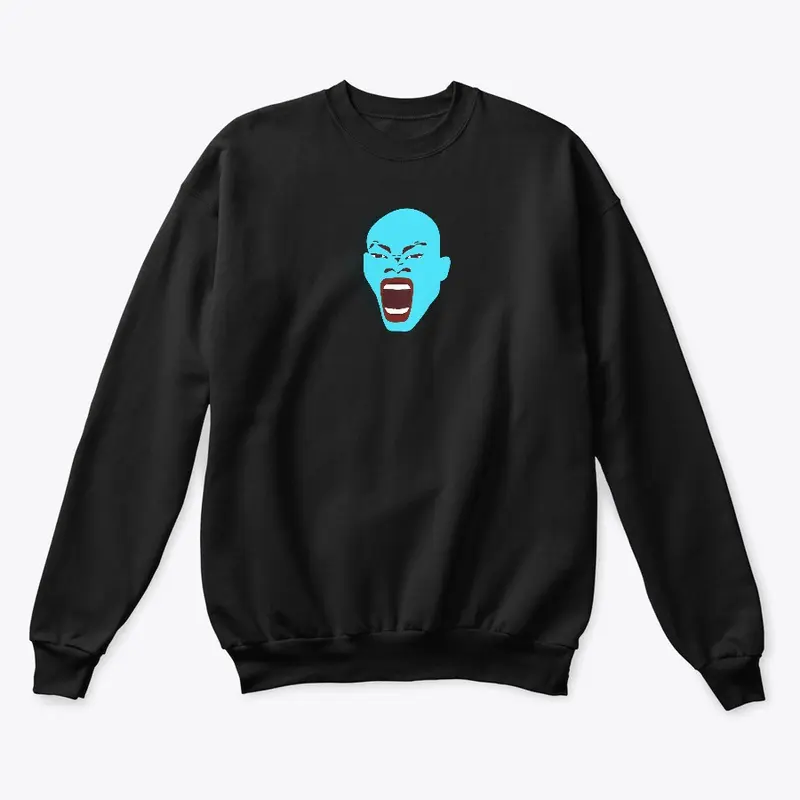 Screaming blue face man zollione store 