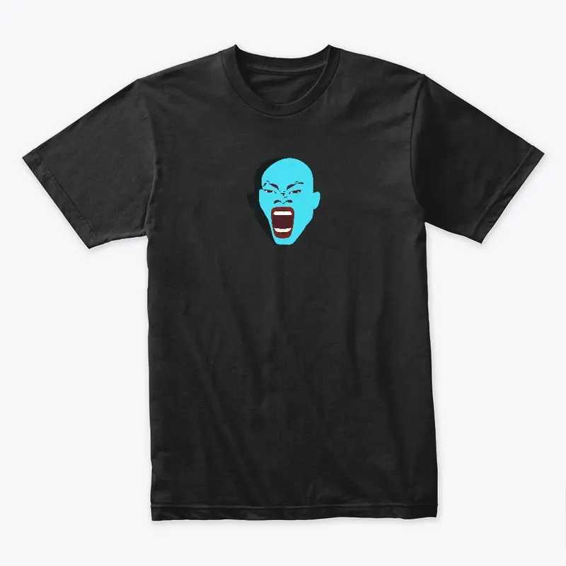 Screaming blue face man zollione store 