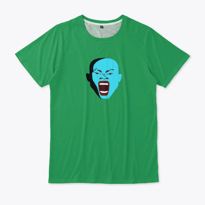 Screaming blue face man zollione store 