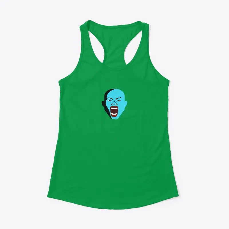 Screaming blue face man zollione store 