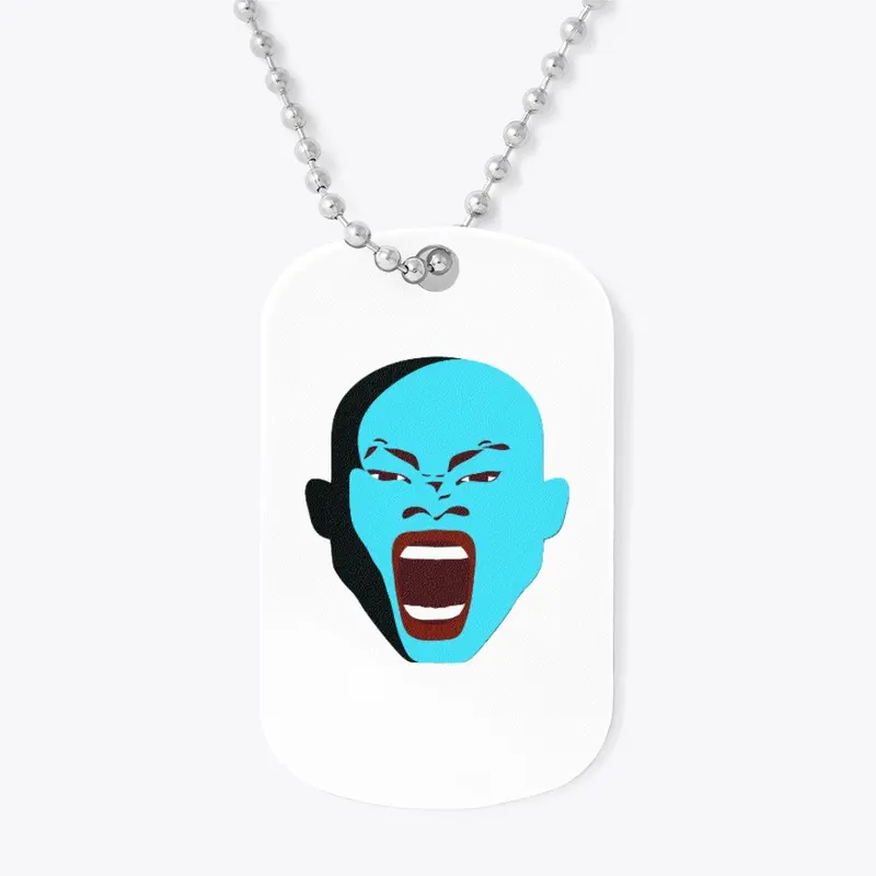 Screaming blue face man zollione store 